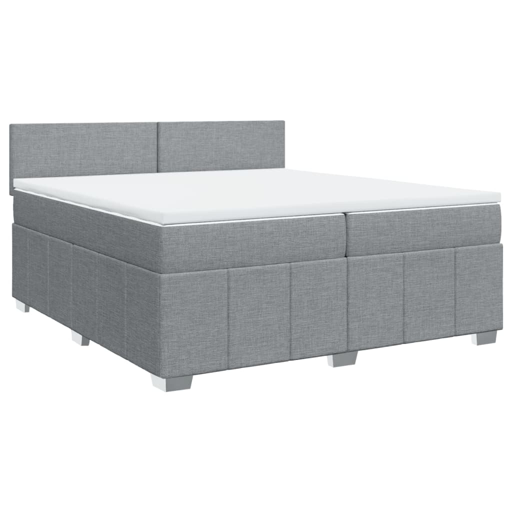 Boxspring met matras stof lichtgrijs 200x200 cm is nu te koop bij PeponiXL, paradijselijk wonen!