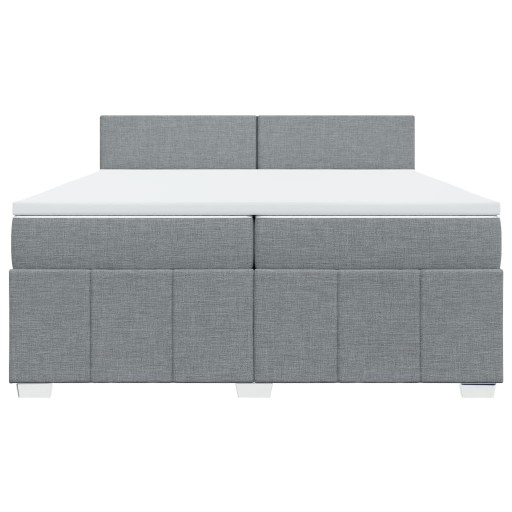 Boxspring met matras stof lichtgrijs 200x200 cm is nu te koop bij PeponiXL, paradijselijk wonen!