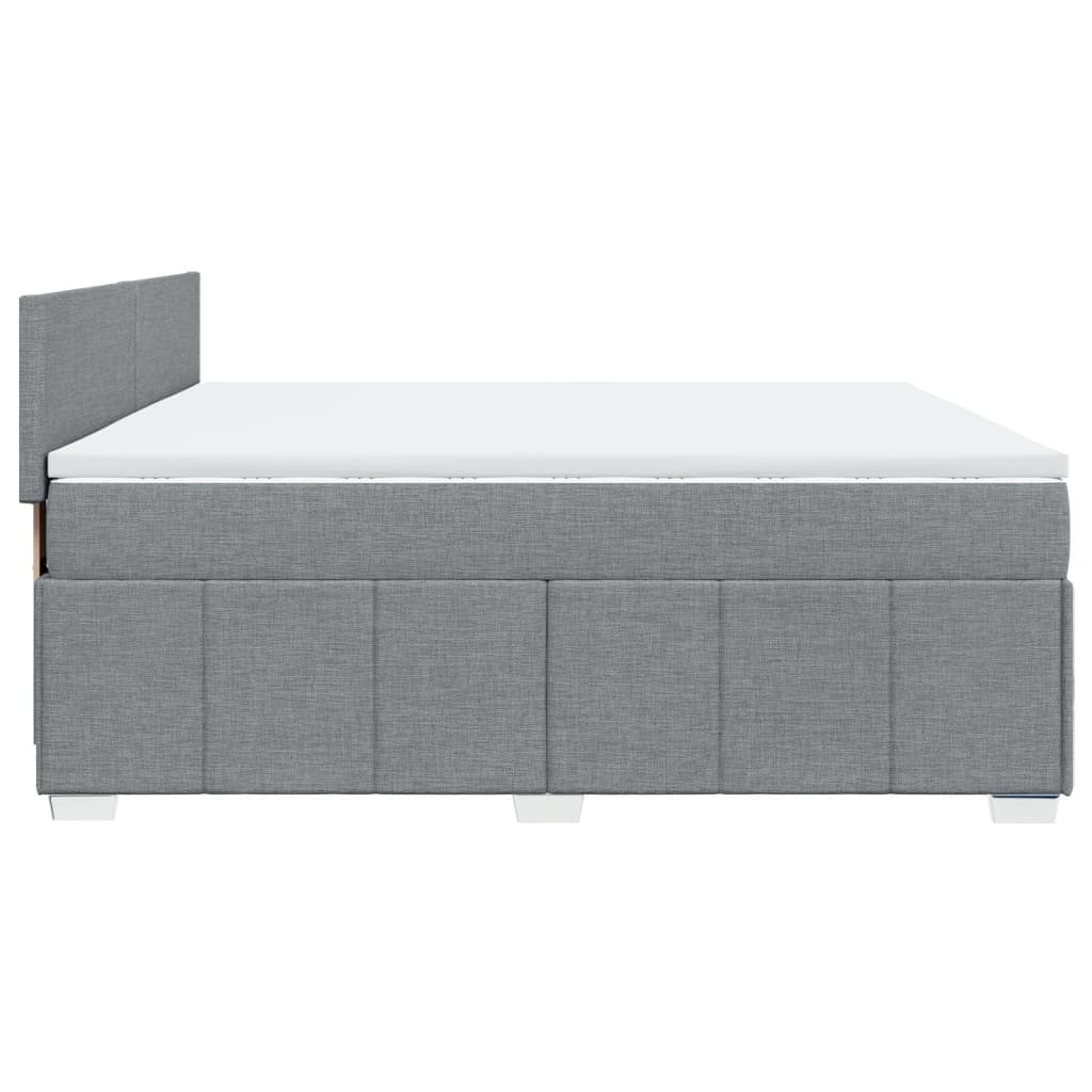 Boxspring met matras stof lichtgrijs 200x200 cm is nu te koop bij PeponiXL, paradijselijk wonen!