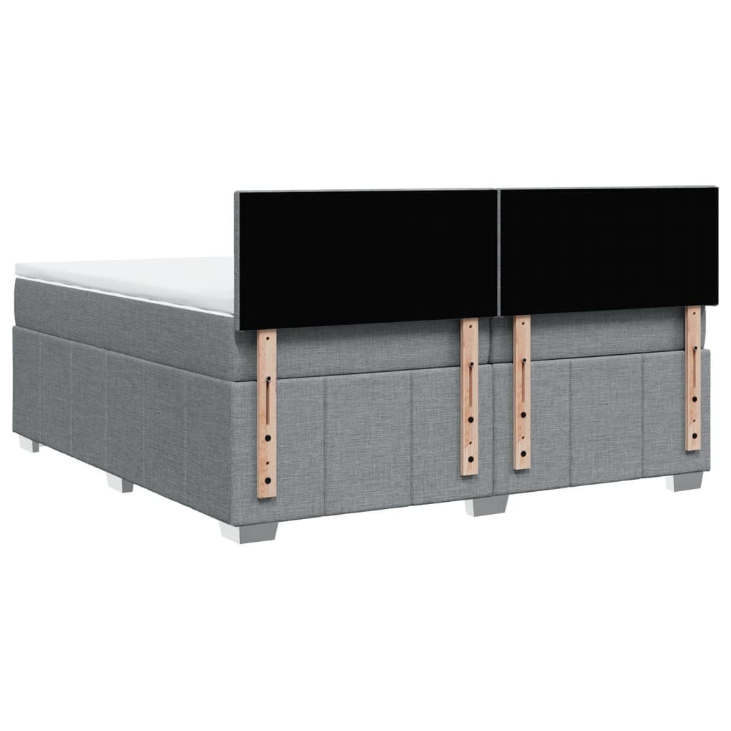 Boxspring met matras stof lichtgrijs 200x200 cm is nu te koop bij PeponiXL, paradijselijk wonen!