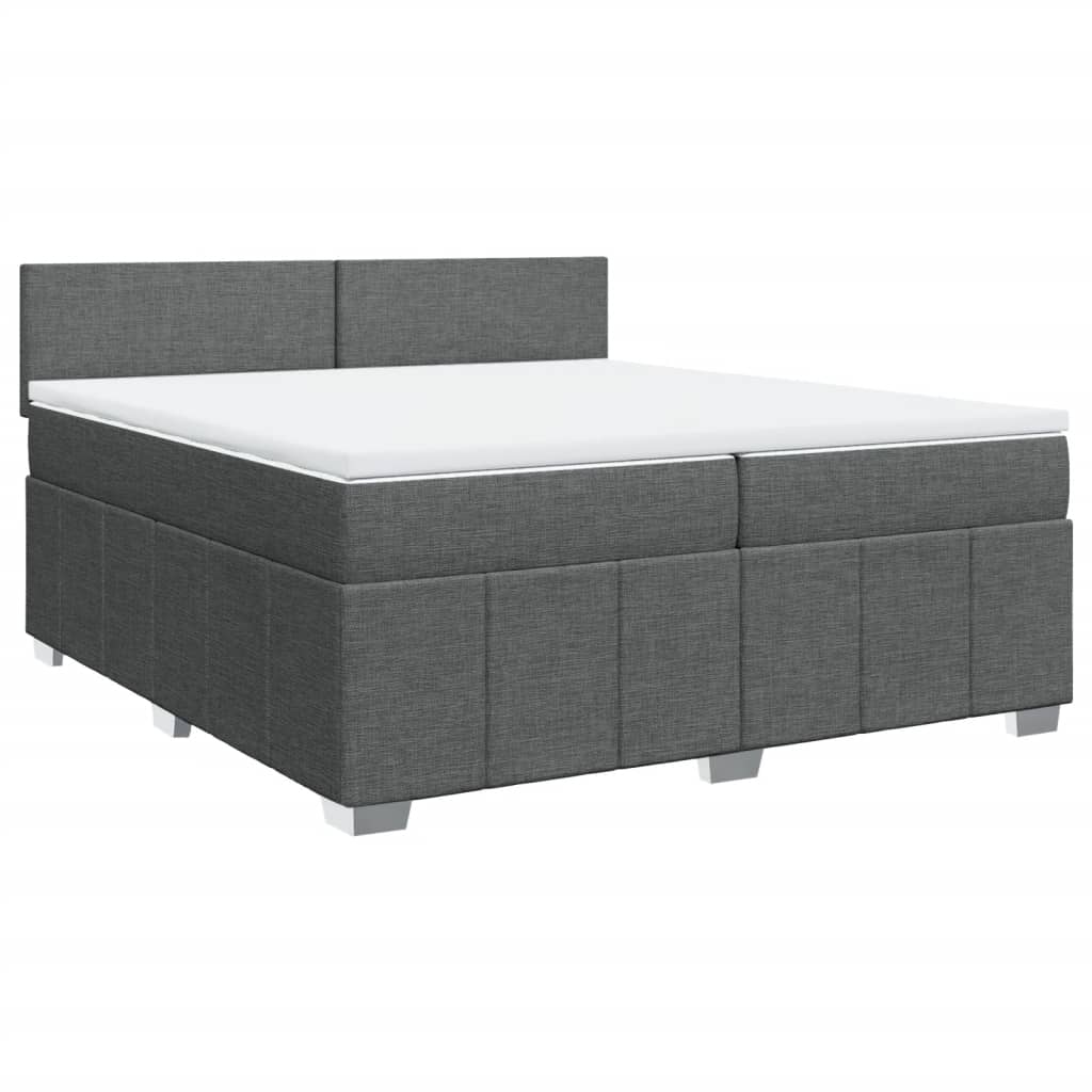 Boxspring met matras stof donkergrijs 200x200 cm is nu te koop bij PeponiXL, paradijselijk wonen!