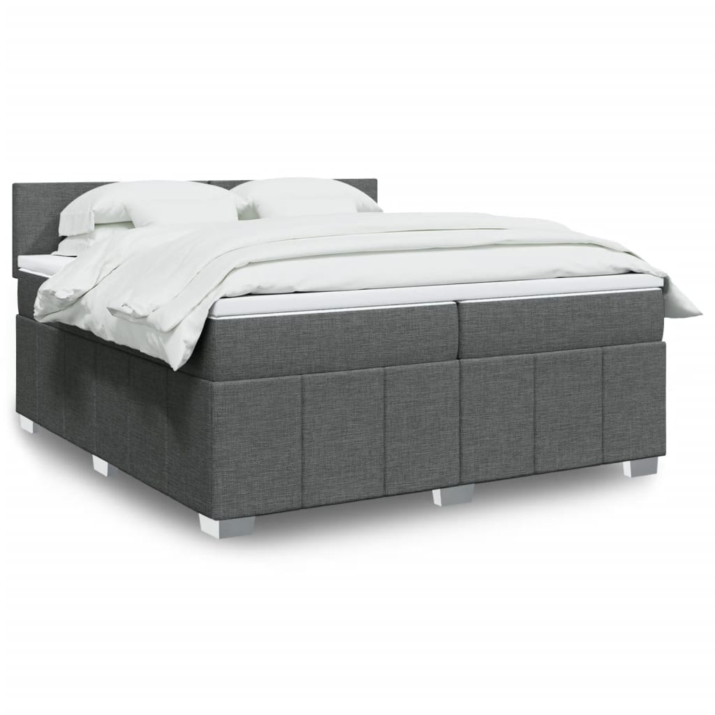 Boxspring met matras stof donkergrijs 200x200 cm is nu te koop bij PeponiXL, paradijselijk wonen!