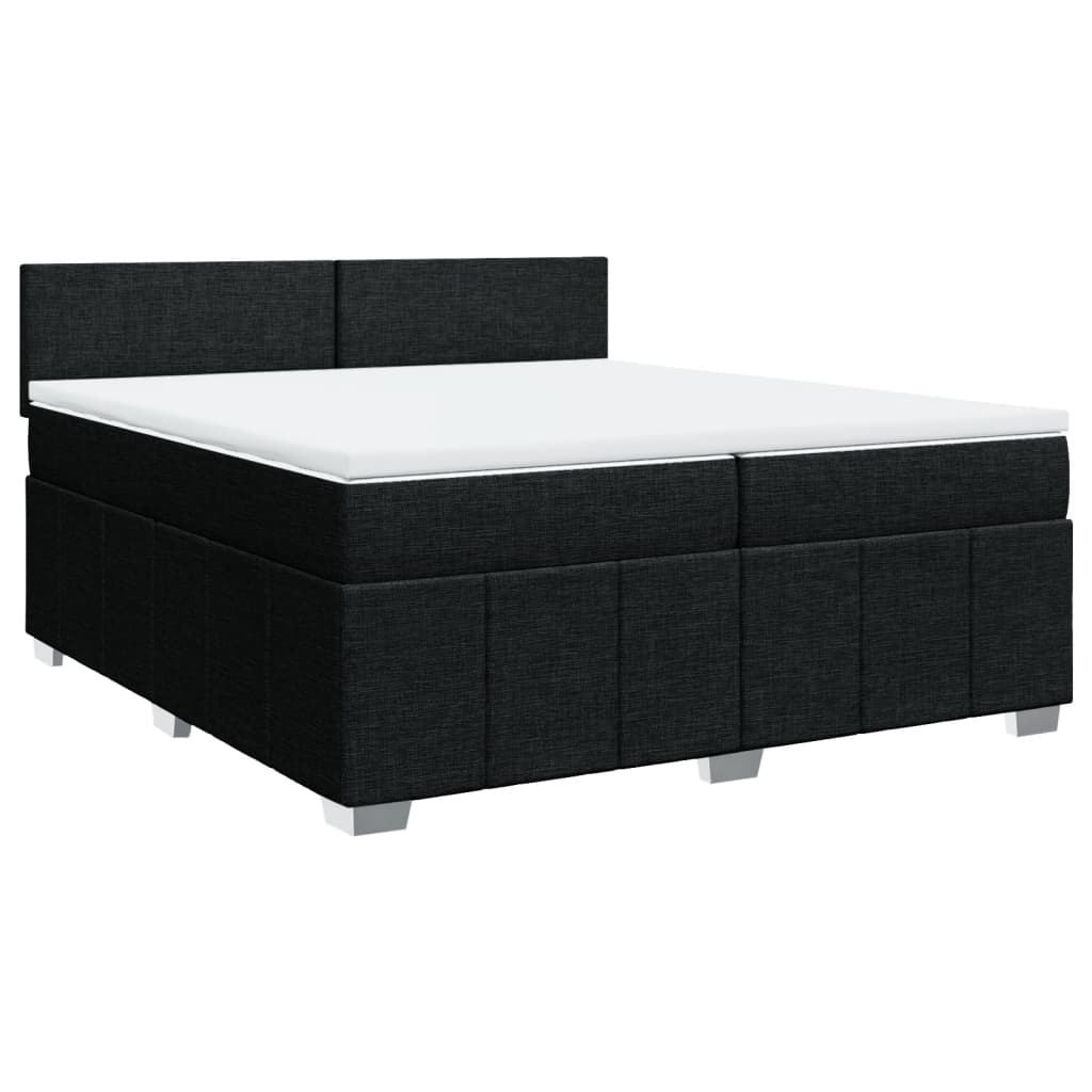Boxspring met matras stof zwart 200x200 cm is nu te koop bij PeponiXL, paradijselijk wonen!