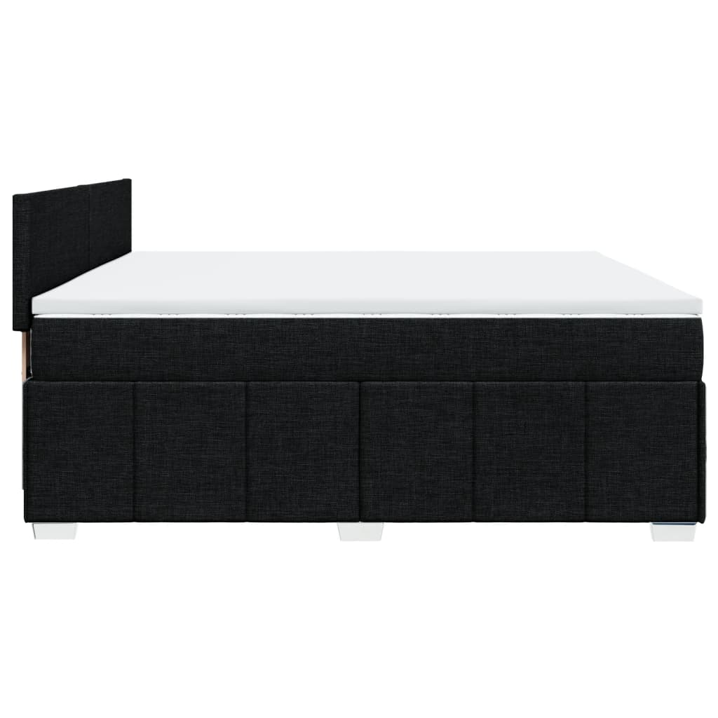 Boxspring met matras stof zwart 200x200 cm is nu te koop bij PeponiXL, paradijselijk wonen!