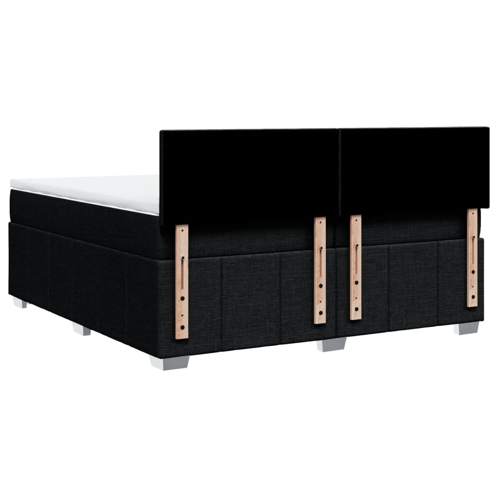 Boxspring met matras stof zwart 200x200 cm is nu te koop bij PeponiXL, paradijselijk wonen!