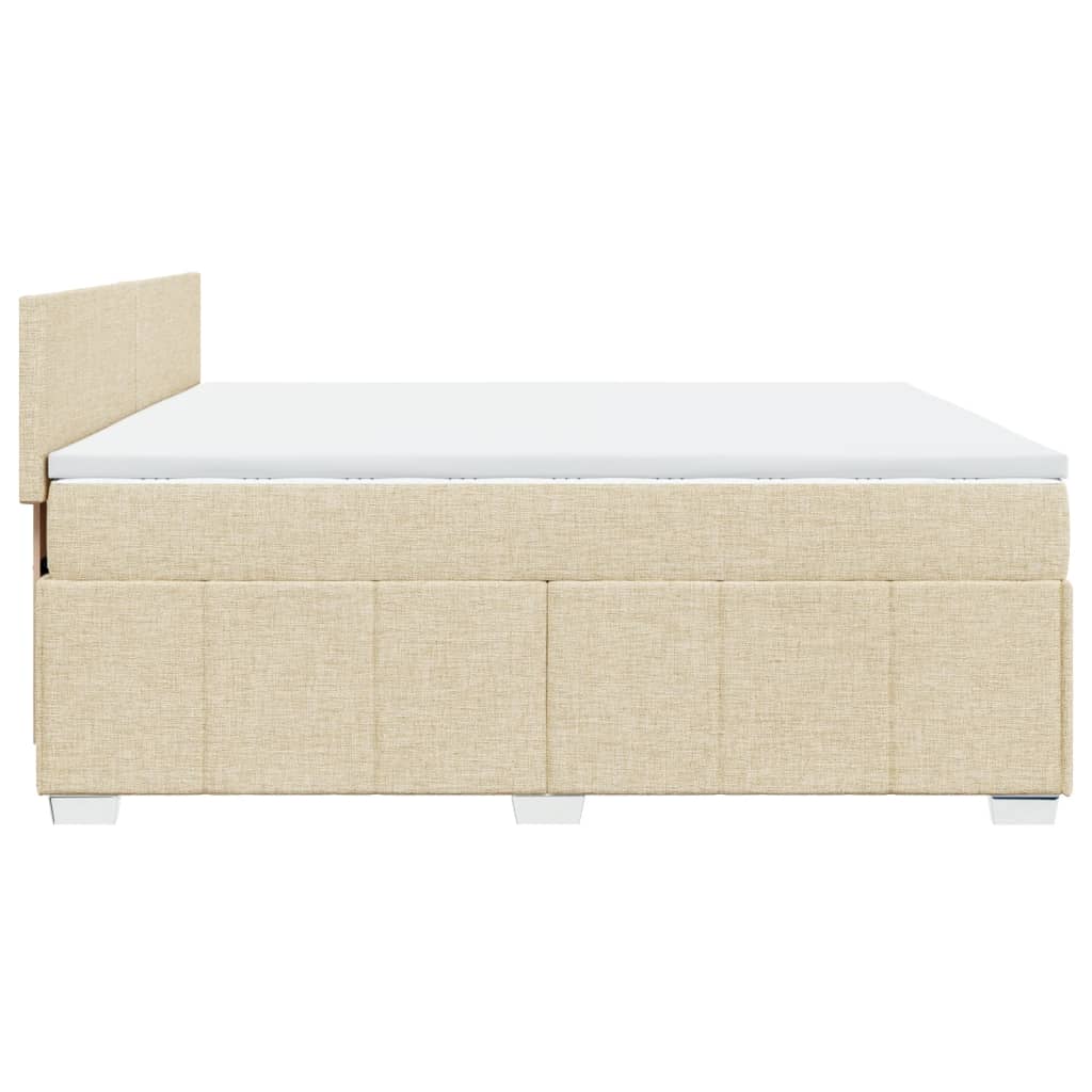 Boxspring met matras stof crèmekleurig 200x200 cm is nu te koop bij PeponiXL, paradijselijk wonen!