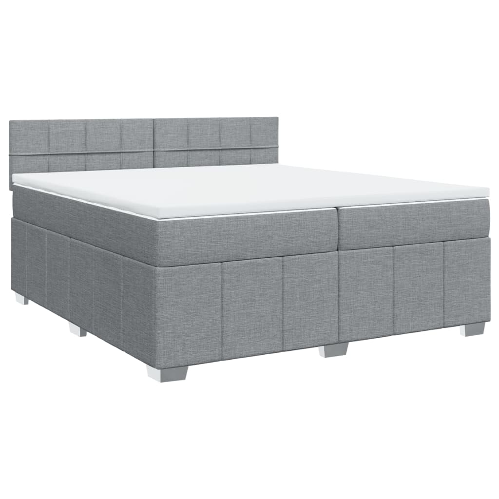 Boxspring met matras stof lichtgrijs 200x200 cm is nu te koop bij PeponiXL, paradijselijk wonen!