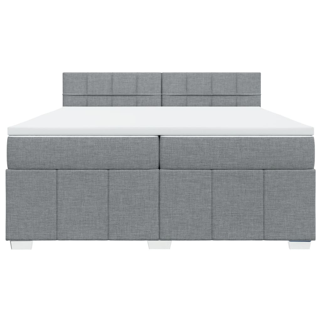 Boxspring met matras stof lichtgrijs 200x200 cm is nu te koop bij PeponiXL, paradijselijk wonen!