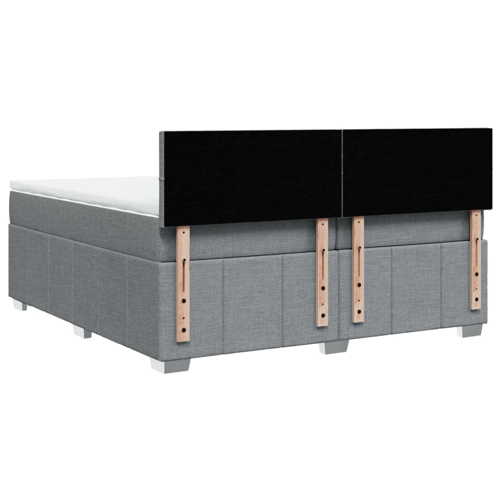 Boxspring met matras stof lichtgrijs 200x200 cm is nu te koop bij PeponiXL, paradijselijk wonen!