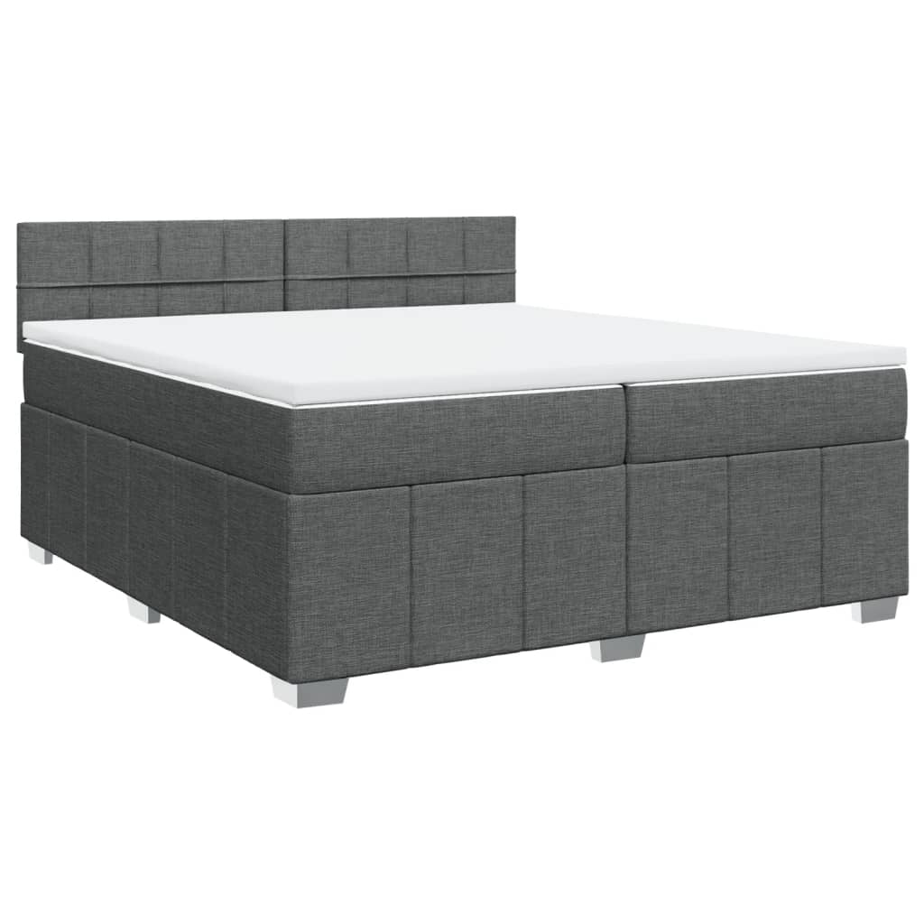 Boxspring met matras stof donkergrijs 200x200 cm is nu te koop bij PeponiXL, paradijselijk wonen!