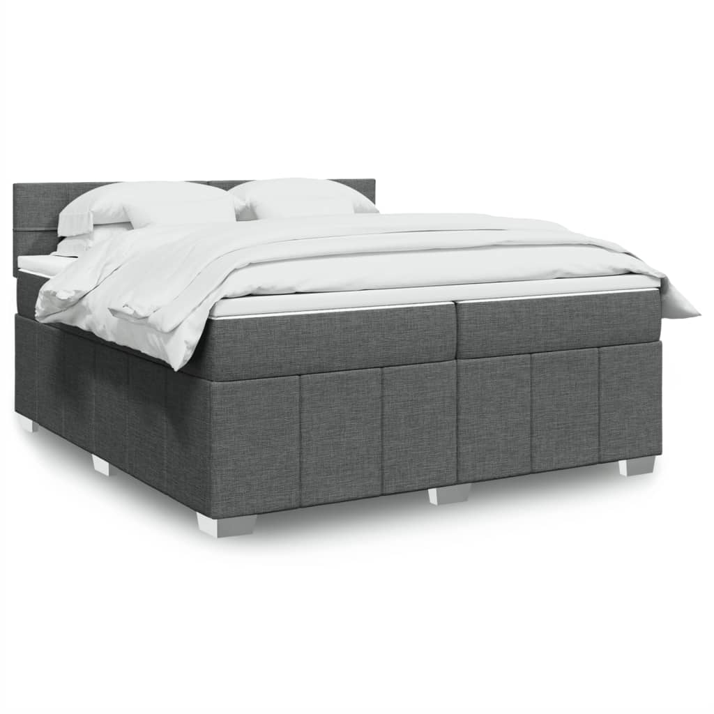 Boxspring met matras stof donkergrijs 200x200 cm is nu te koop bij PeponiXL, paradijselijk wonen!