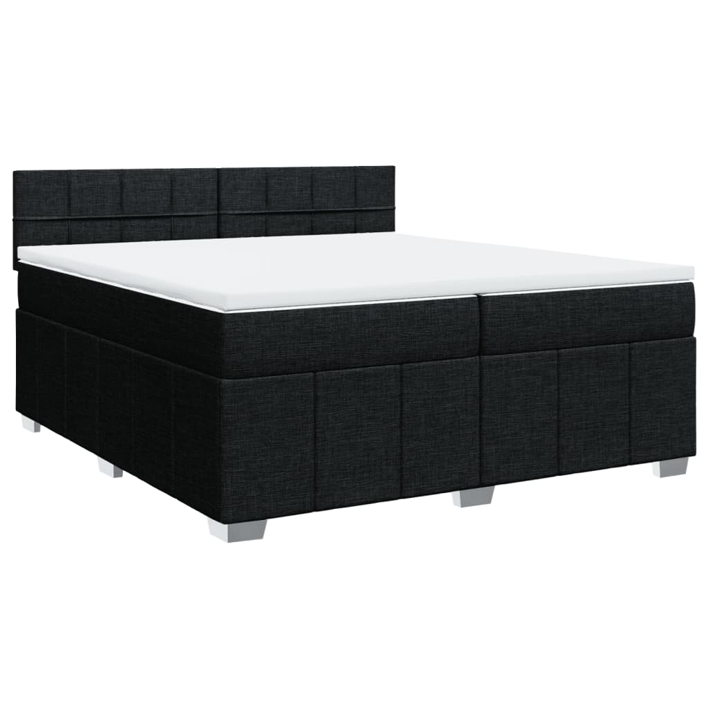 Boxspring met matras stof zwart 200x200 cm is nu te koop bij PeponiXL, paradijselijk wonen!