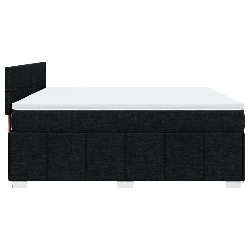 Boxspring met matras stof zwart 200x200 cm is nu te koop bij PeponiXL, paradijselijk wonen!