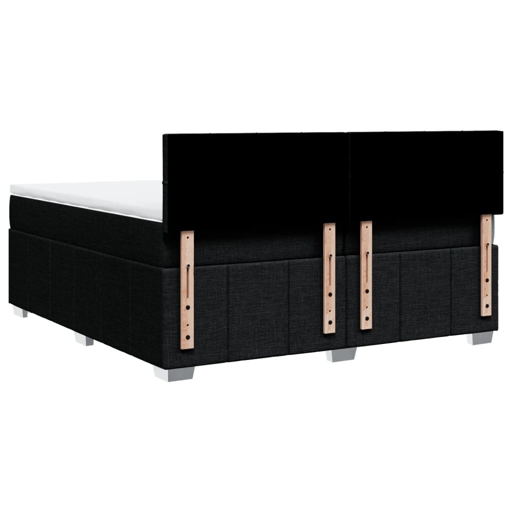 Boxspring met matras stof zwart 200x200 cm is nu te koop bij PeponiXL, paradijselijk wonen!