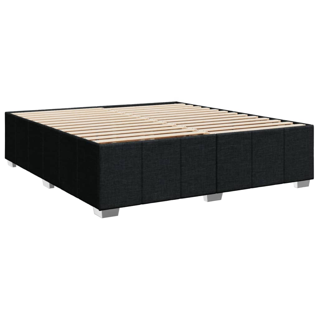 Boxspring met matras stof zwart 200x200 cm is nu te koop bij PeponiXL, paradijselijk wonen!