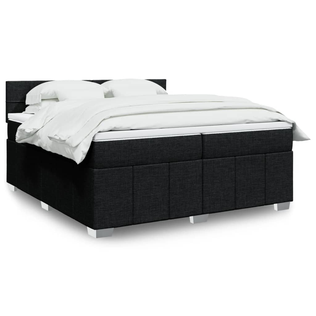 Boxspring met matras stof zwart 200x200 cm is nu te koop bij PeponiXL, paradijselijk wonen!