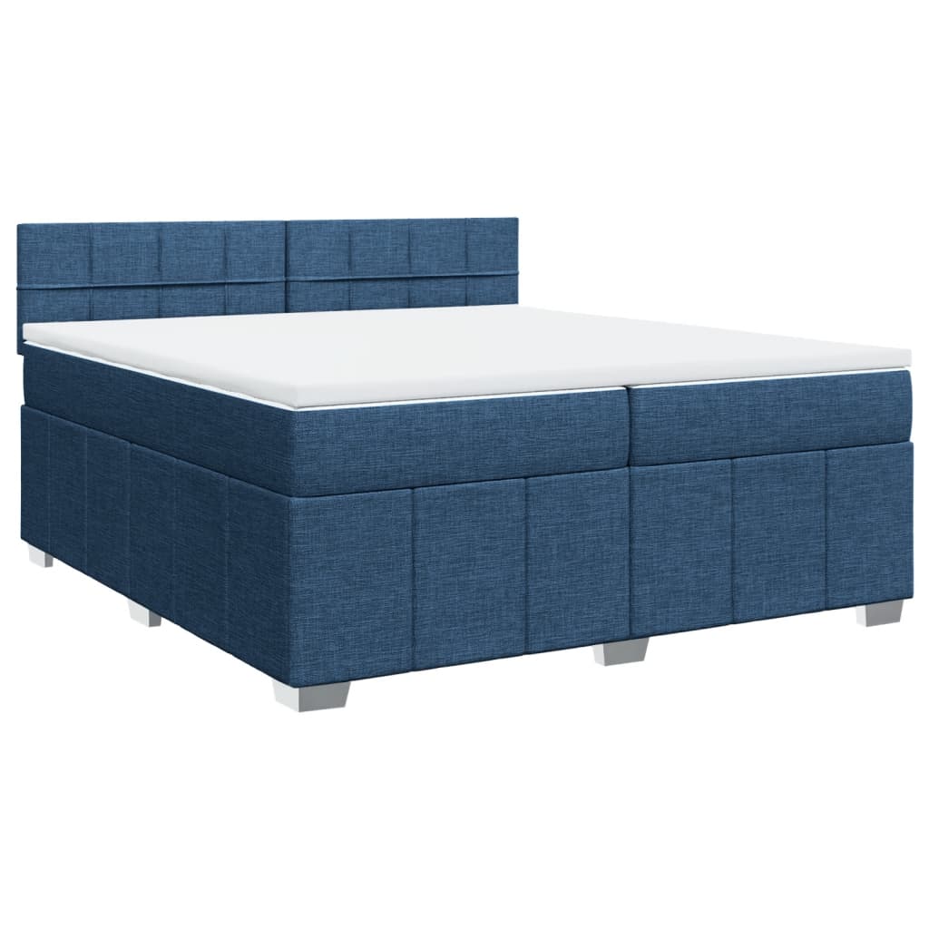 Boxspring met matras stof blauw 200x200 cm is nu te koop bij PeponiXL, paradijselijk wonen!