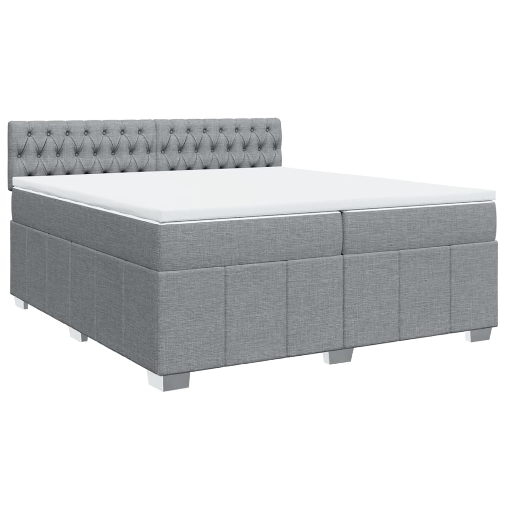 Boxspring met matras stof lichtgrijs 200x200 cm is nu te koop bij PeponiXL, paradijselijk wonen!
