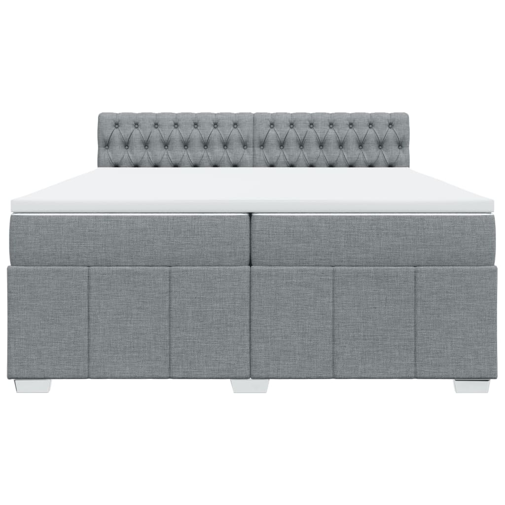 Boxspring met matras stof lichtgrijs 200x200 cm is nu te koop bij PeponiXL, paradijselijk wonen!