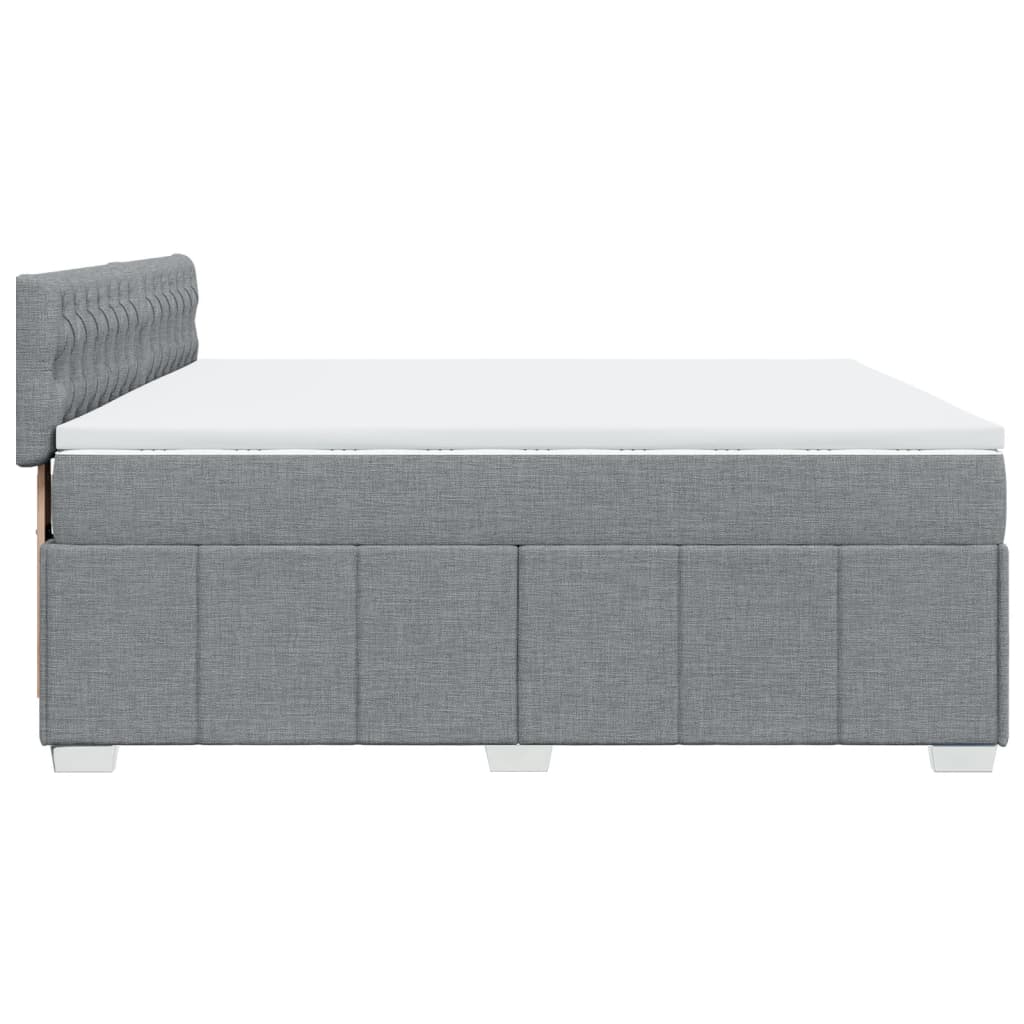 Boxspring met matras stof lichtgrijs 200x200 cm is nu te koop bij PeponiXL, paradijselijk wonen!