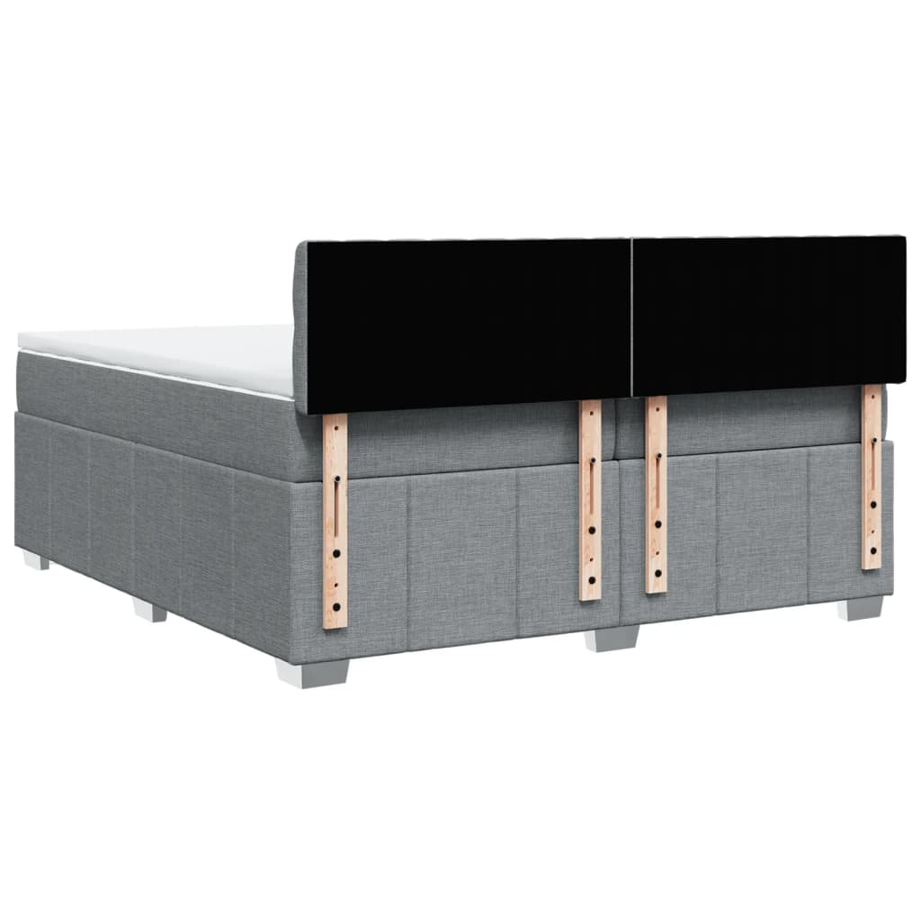 Boxspring met matras stof lichtgrijs 200x200 cm is nu te koop bij PeponiXL, paradijselijk wonen!
