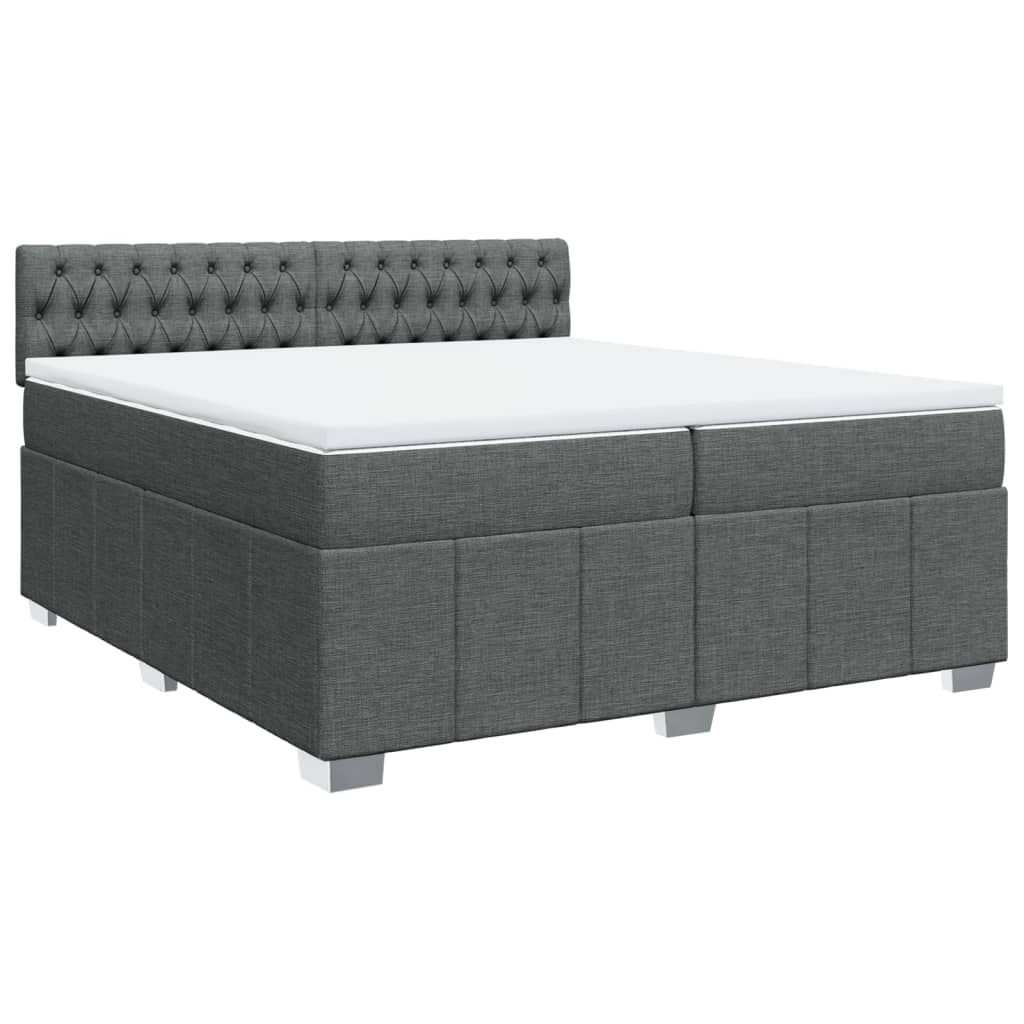 Boxspring met matras stof donkergrijs 200x200 cm is nu te koop bij PeponiXL, paradijselijk wonen!