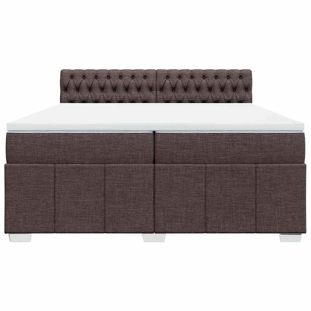 Boxspring met matras stof donkerbruin 200x200 cm is nu te koop bij PeponiXL, paradijselijk wonen!