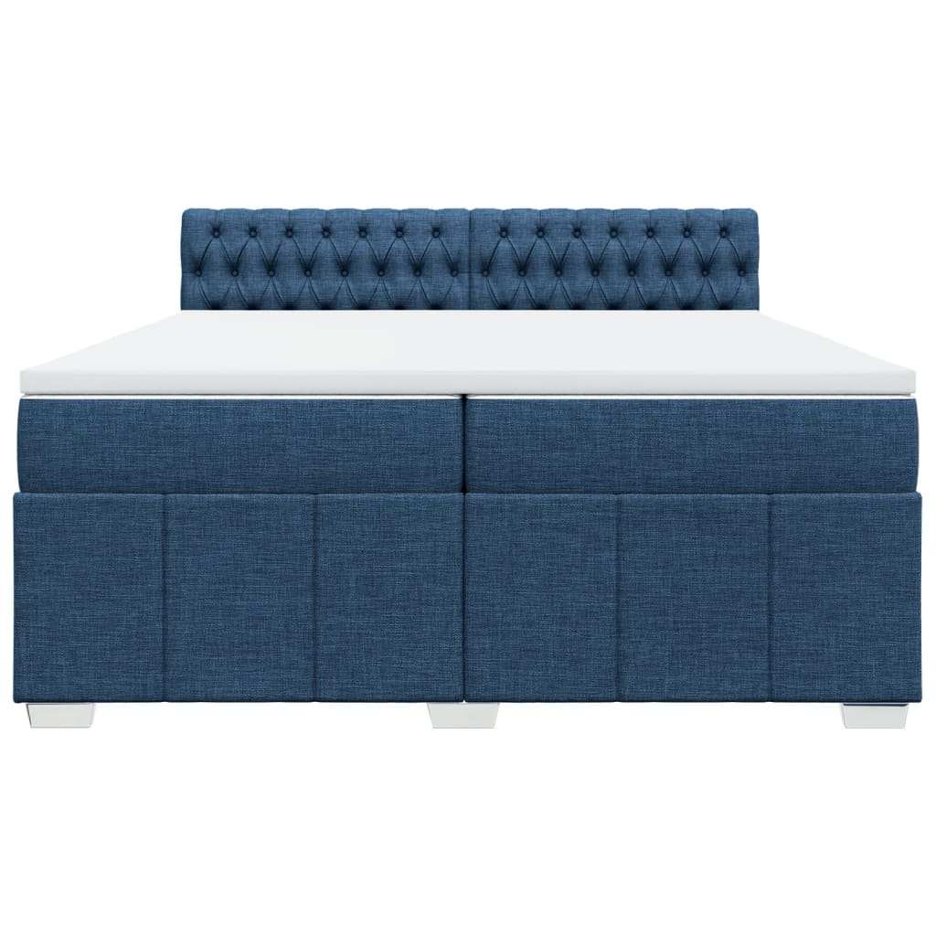 Boxspring met matras stof blauw 200x200 cm is nu te koop bij PeponiXL, paradijselijk wonen!
