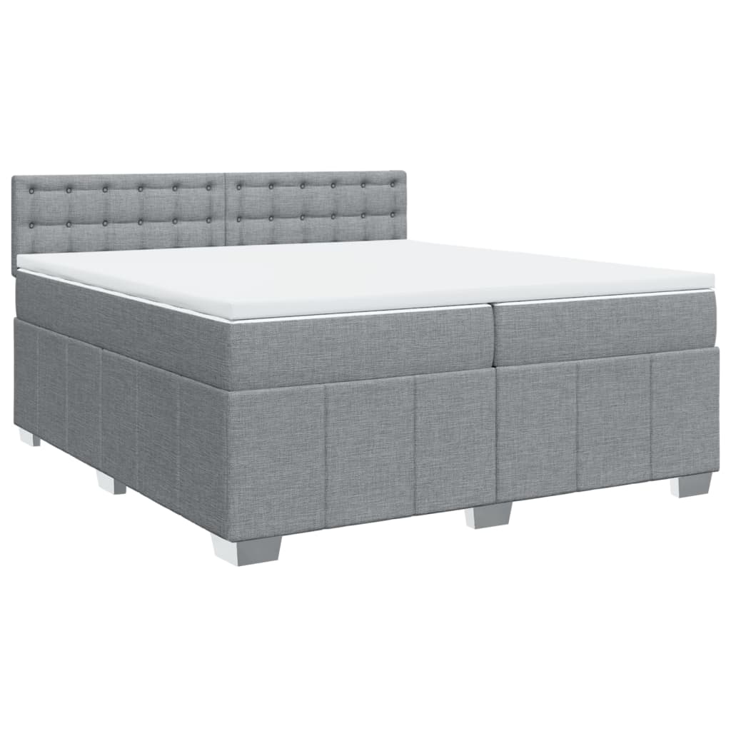 Boxspring met matras stof lichtgrijs 200x200 cm is nu te koop bij PeponiXL, paradijselijk wonen!