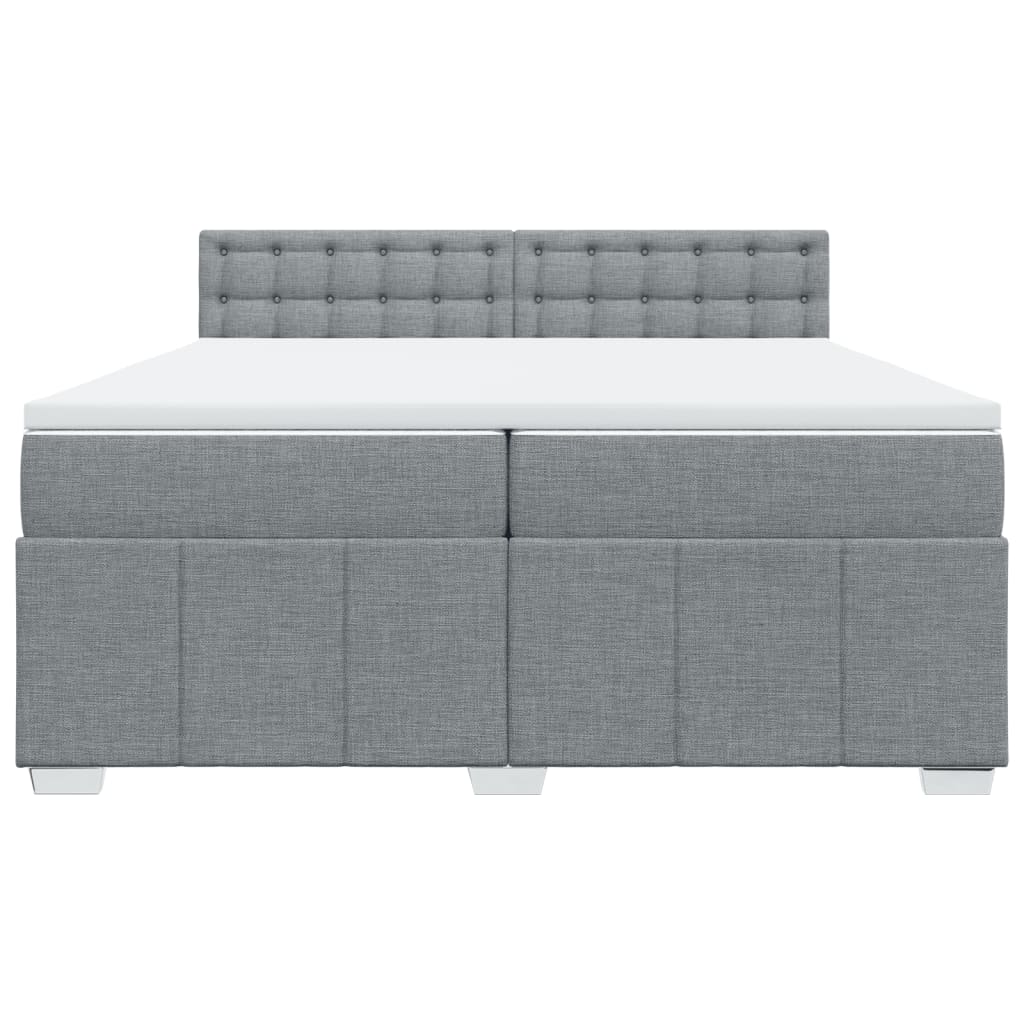 Boxspring met matras stof lichtgrijs 200x200 cm is nu te koop bij PeponiXL, paradijselijk wonen!