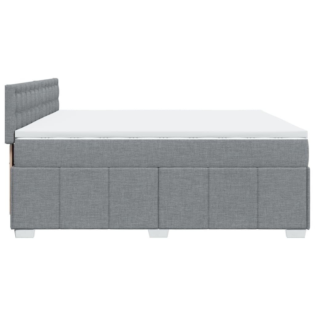 Boxspring met matras stof lichtgrijs 200x200 cm is nu te koop bij PeponiXL, paradijselijk wonen!
