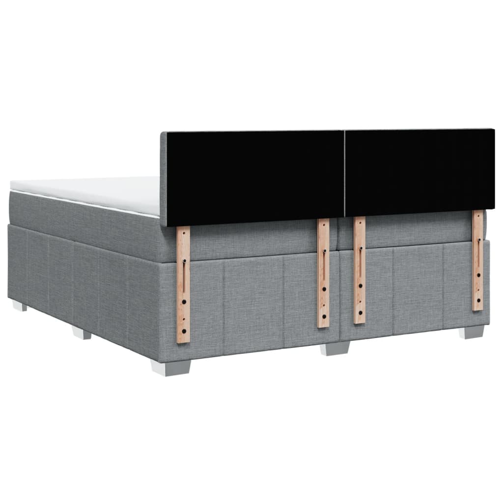 Boxspring met matras stof lichtgrijs 200x200 cm is nu te koop bij PeponiXL, paradijselijk wonen!