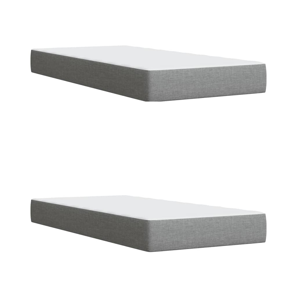 Boxspring met matras stof lichtgrijs 200x200 cm is nu te koop bij PeponiXL, paradijselijk wonen!
