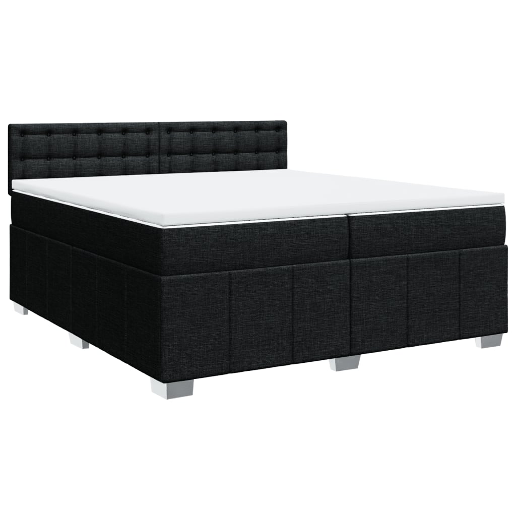 Boxspring met matras stof zwart 200x200 cm is nu te koop bij PeponiXL, paradijselijk wonen!