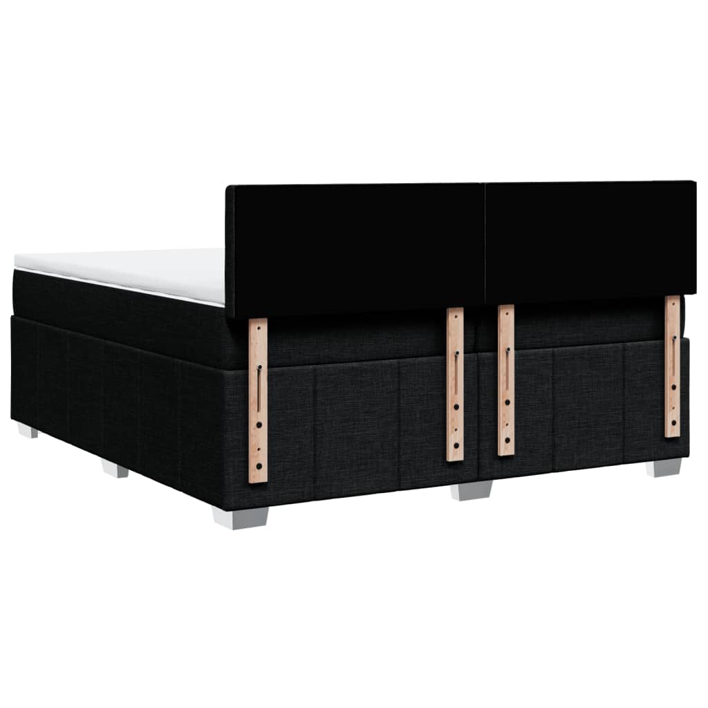 Boxspring met matras stof zwart 200x200 cm is nu te koop bij PeponiXL, paradijselijk wonen!