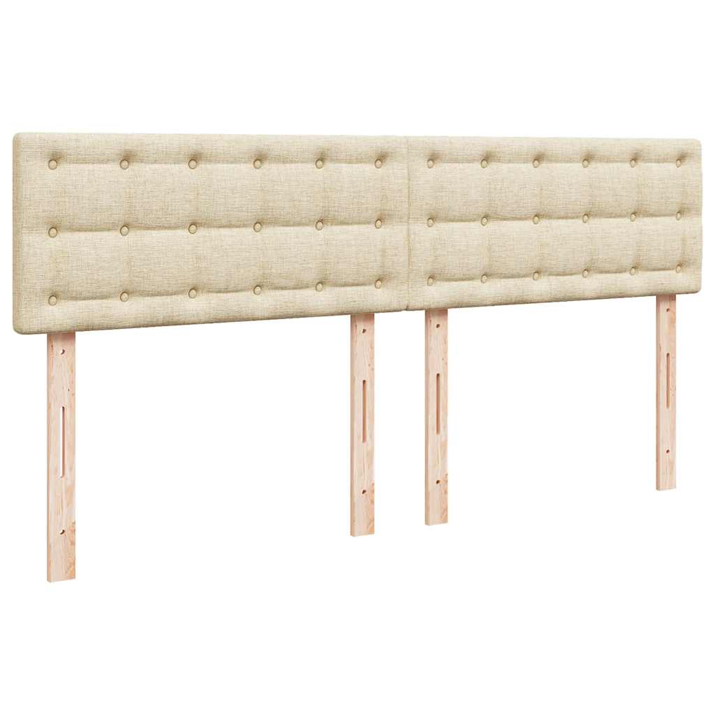 Boxspring met matras stof crèmekleurig 200x200 cm is nu te koop bij PeponiXL, paradijselijk wonen!