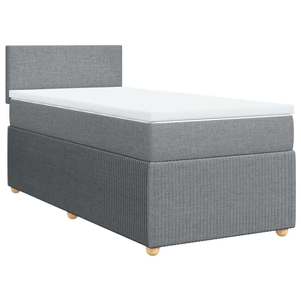 Boxspring met matras stof lichtgrijs 80x200 cm is nu te koop bij PeponiXL, paradijselijk wonen!