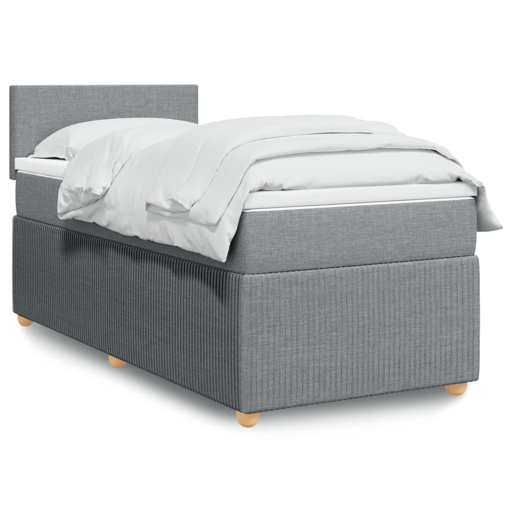Boxspring met matras stof lichtgrijs 80x200 cm is nu te koop bij PeponiXL, paradijselijk wonen!