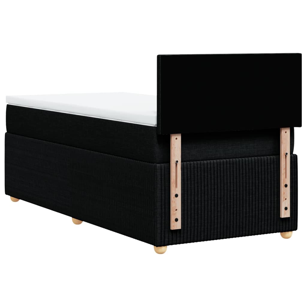 Boxspring met matras stof zwart 80x200 cm is nu te koop bij PeponiXL, paradijselijk wonen!