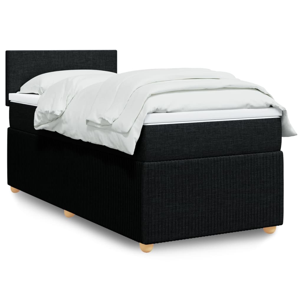 Boxspring met matras stof zwart 80x200 cm is nu te koop bij PeponiXL, paradijselijk wonen!