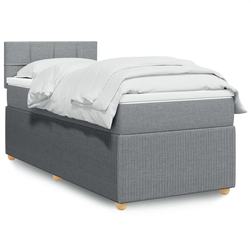 Boxspring met matras stof lichtgrijs 80x200 cm is nu te koop bij PeponiXL, paradijselijk wonen!