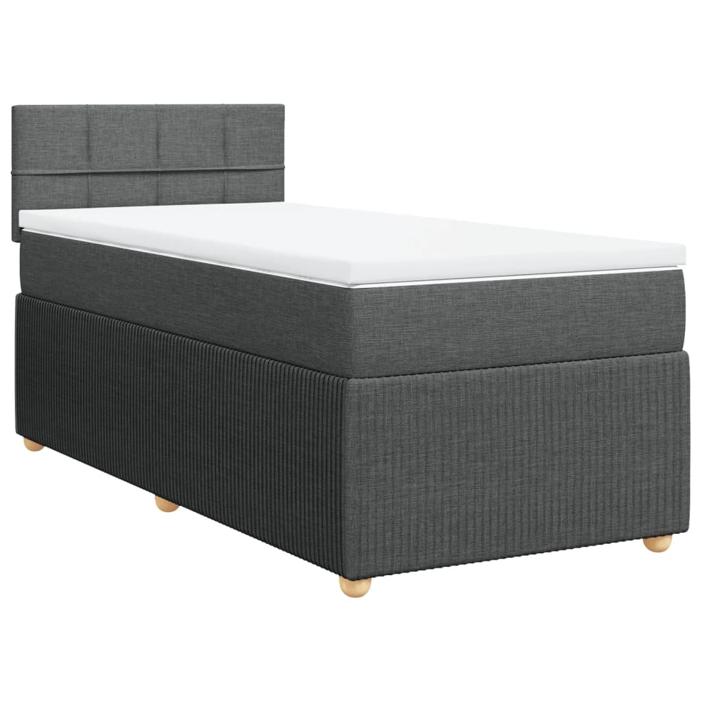 Boxspring met matras stof donkergrijs 80x200 cm is nu te koop bij PeponiXL, paradijselijk wonen!