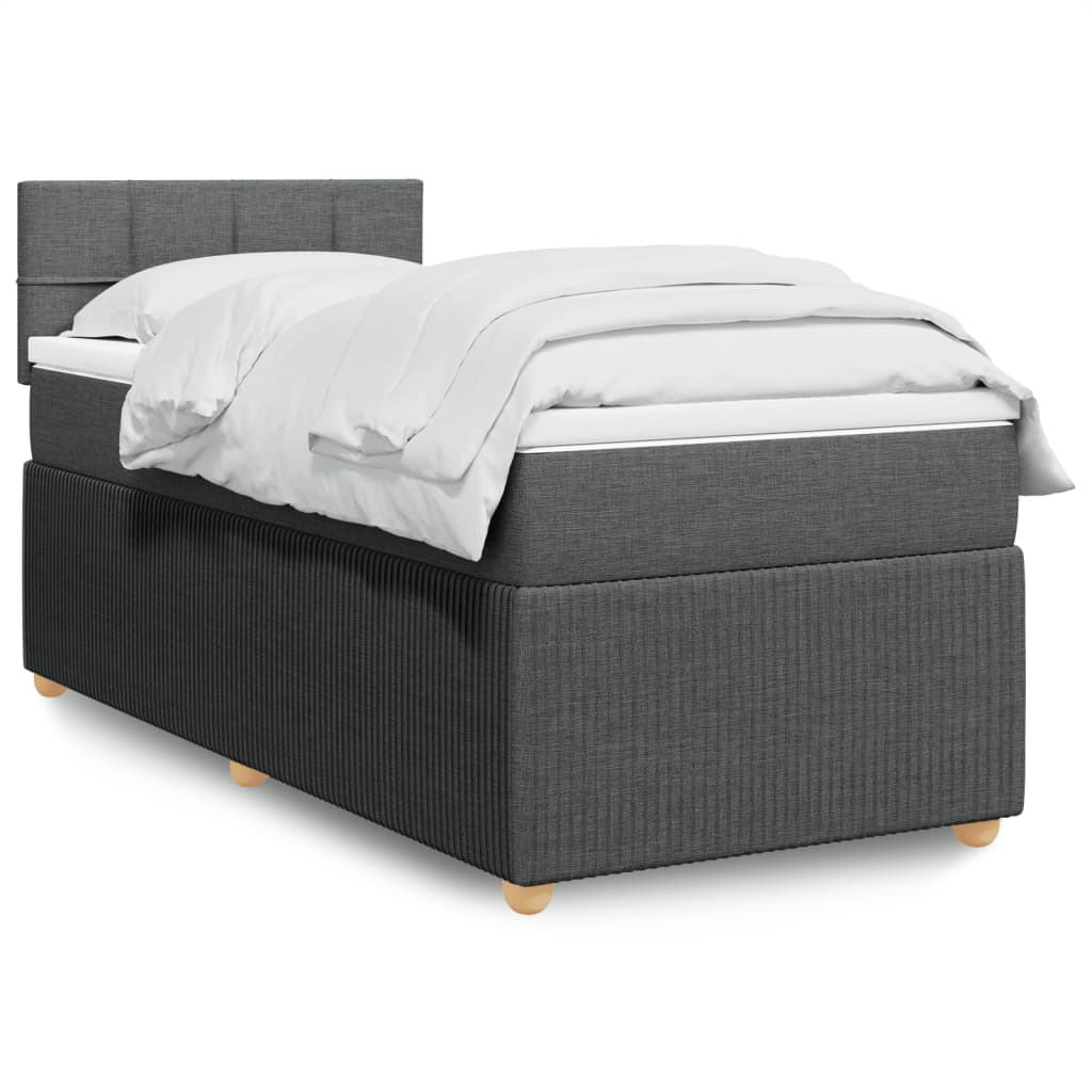 Boxspring met matras stof donkergrijs 80x200 cm is nu te koop bij PeponiXL, paradijselijk wonen!