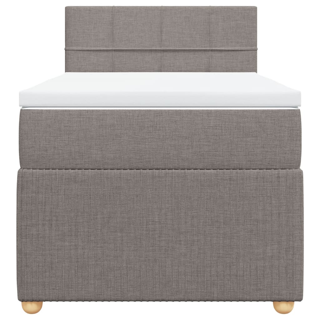 Boxspring met matras stof taupe 80x200 cm is nu te koop bij PeponiXL, paradijselijk wonen!
