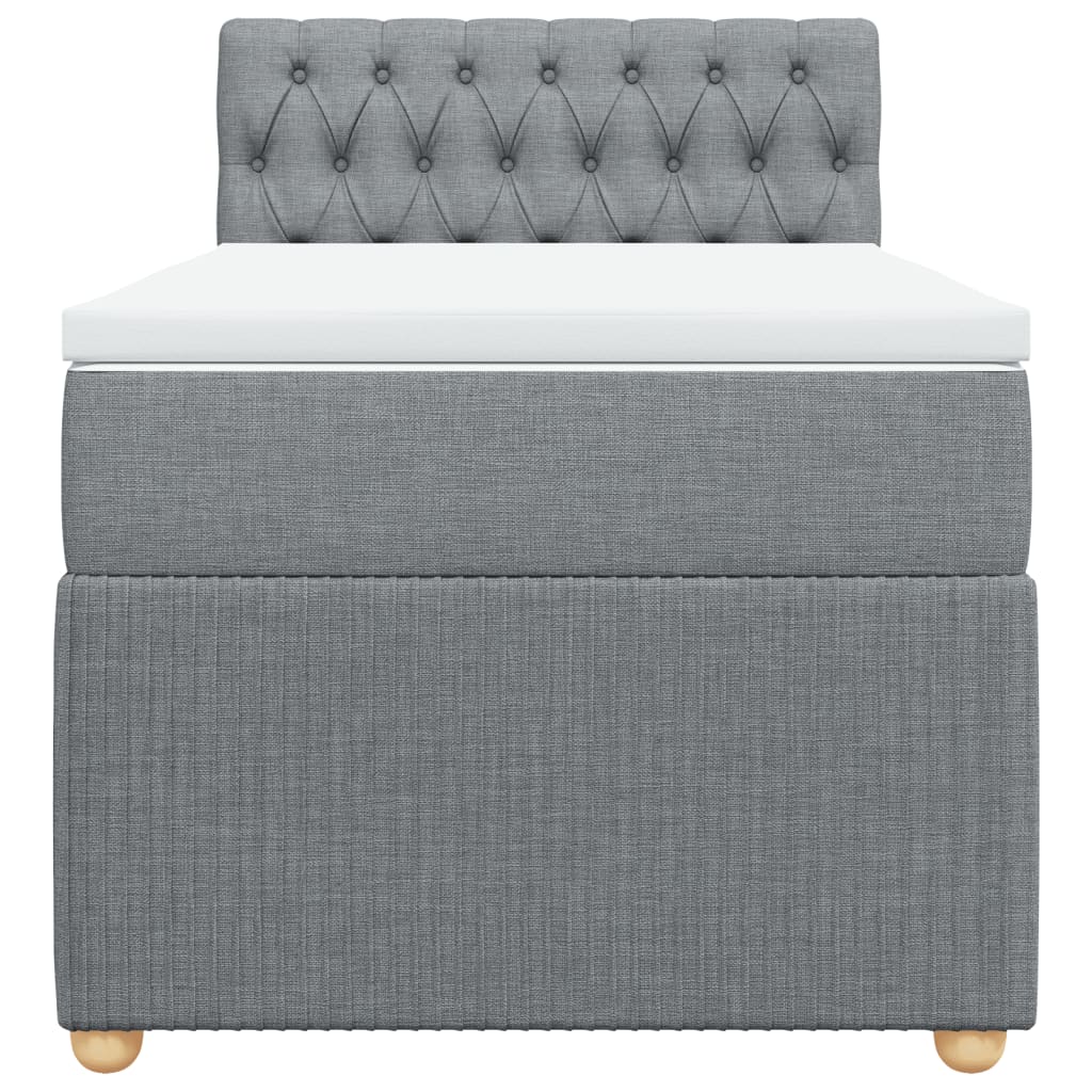 Boxspring met matras stof lichtgrijs 80x200 cm is nu te koop bij PeponiXL, paradijselijk wonen!
