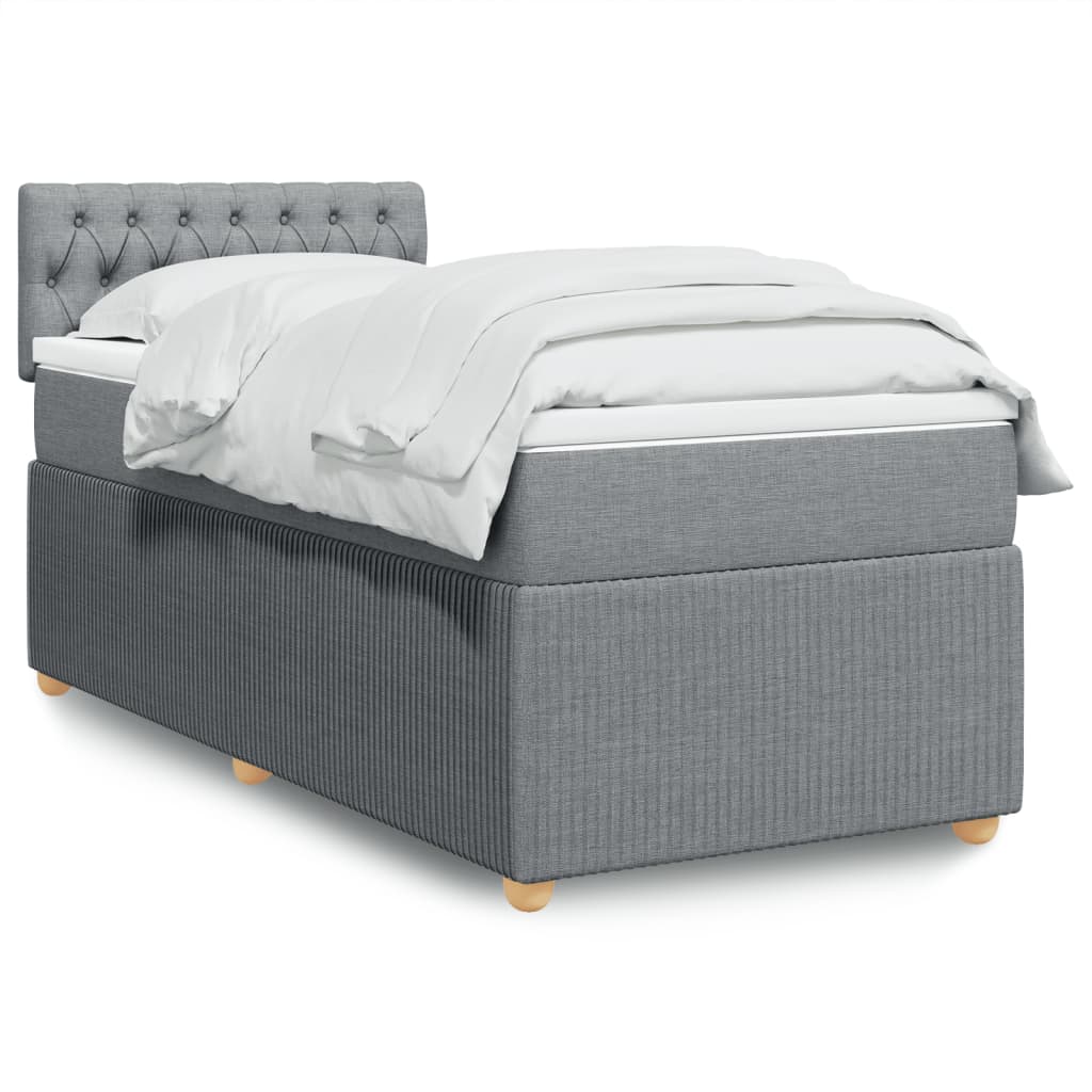 Boxspring met matras stof lichtgrijs 80x200 cm is nu te koop bij PeponiXL, paradijselijk wonen!
