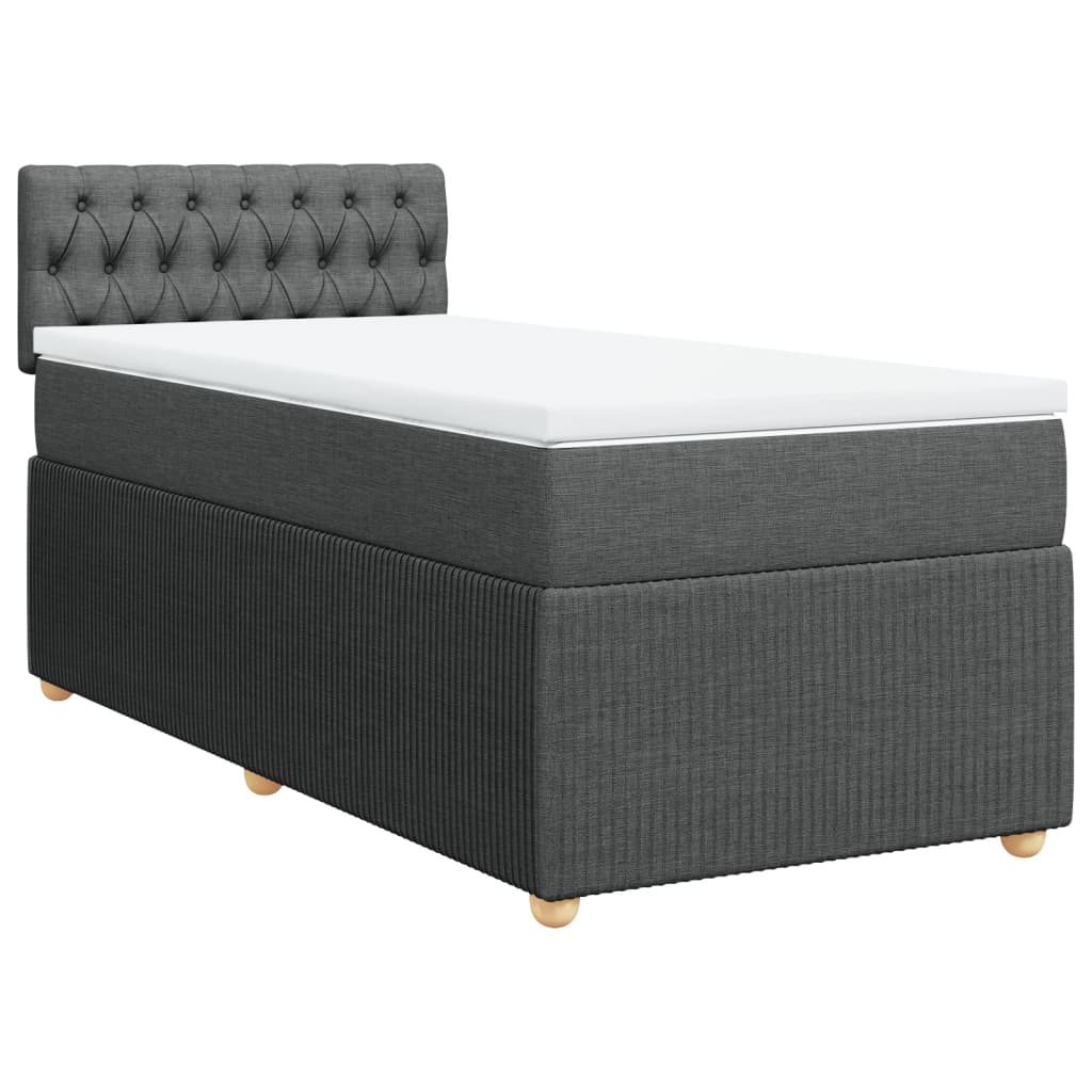 Boxspring met matras stof donkergrijs 80x200 cm is nu te koop bij PeponiXL, paradijselijk wonen!
