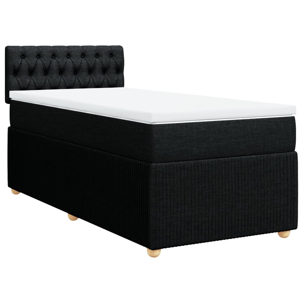 Boxspring met matras stof zwart 80x200 cm is nu te koop bij PeponiXL, paradijselijk wonen!