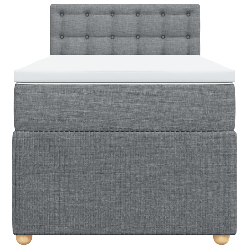 Boxspring met matras stof lichtgrijs 80x200 cm is nu te koop bij PeponiXL, paradijselijk wonen!