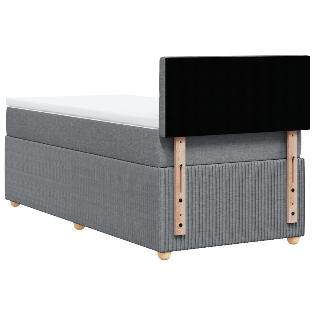 Boxspring met matras stof lichtgrijs 80x200 cm is nu te koop bij PeponiXL, paradijselijk wonen!